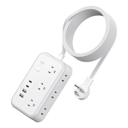 NTONPOWER 15ft Power Strip OSC-5A4U 240V 10 Outlets 4 USB Ports