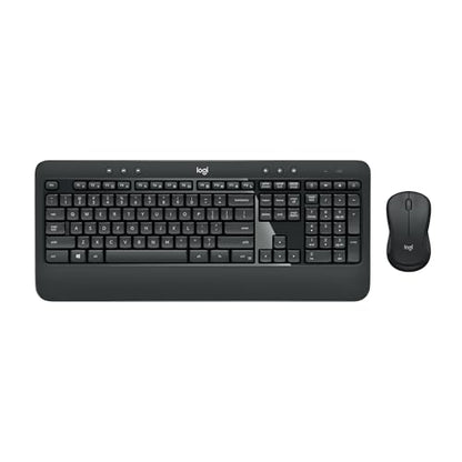 Logitech 104 Keys QWERTY Wireless Keyboard and Mouse Combo Model 920-012585 Windows Operating System Black