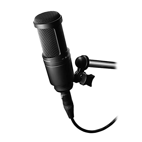 Audio-Technica AT2020 XLR Microphone, Cardioid, 20 Hz - 20 kHz Frequency Response, 200 Ohm Impedance