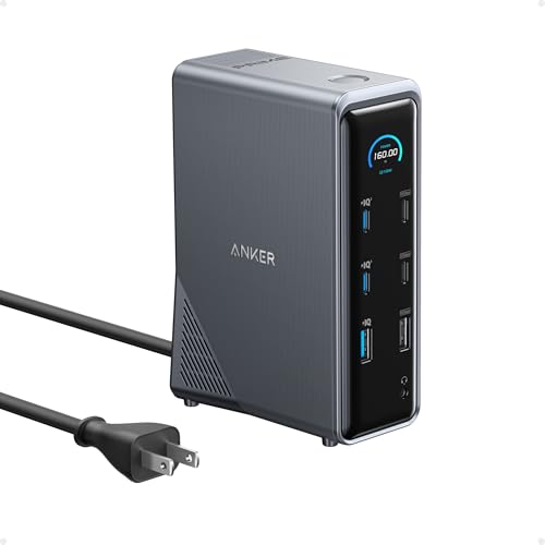 Anker 14-Port Docking Station A83B6, 160W Power Output, 10Gbps Data Transfer, Dual HDMI, USB-C