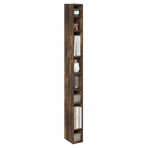 Furinno 8-Tier FULDA Bookcase, Wall-Mounted, Space-Saving Storage Shelf, 9.25 x 5.91 x 70.87 in