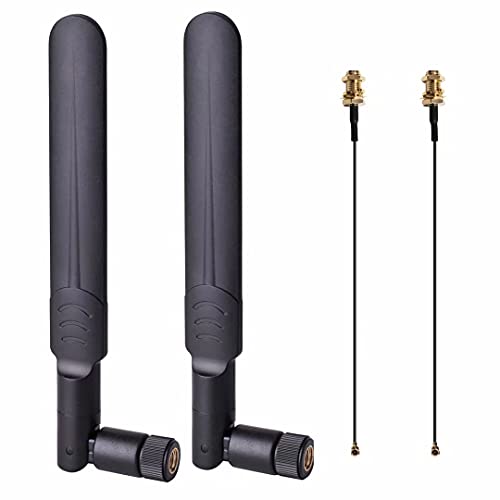QUEENTI 8dBi Dual Band Wi-Fi Antenna 2.4GHz-5.8GHz Omni-Directional 4 Count