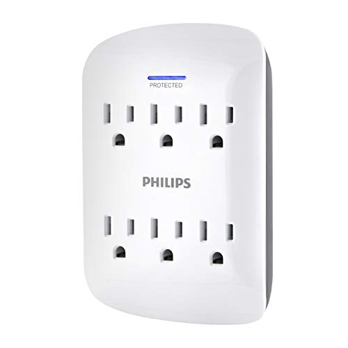 Philips 6-Outlet Extender Surge Protector, SPP3461WA/37