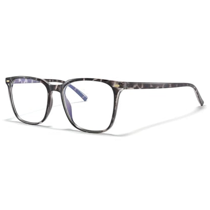 MACJERO Oversized Square Blue Light Blocking Glasses TR20256C10 - 54mm Lens Width, Full Rim, TR90 Frame, Plastic Lens, UV Protection