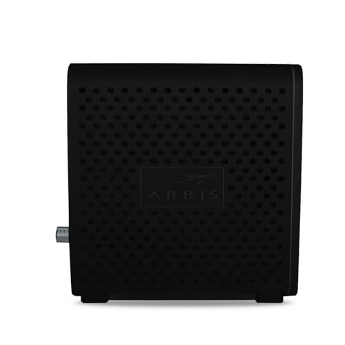 ARRIS SB6183 Black Cable Modem, 131 Mbps Upload, 686 Mbps Download, DOCSIS 3.0, Ethernet Connectivity