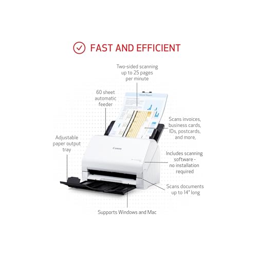 Canon imageFORMULA R30 Document Scanner USB 600 dpi 10W 24 Bits ADF
