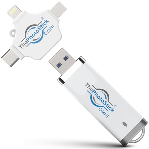 ThePhotoStick Omni 32GB TPSOMNI32GB USB Flash Drive – Multi-Device Compatible Automatic Backup Solution for Photos and Videos