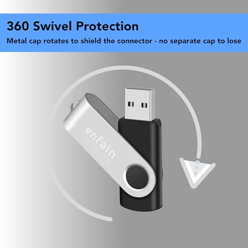 Enfain 16GB USB 2.0 Flash Drive 5000626 USB 2.0 Compact Portable Black