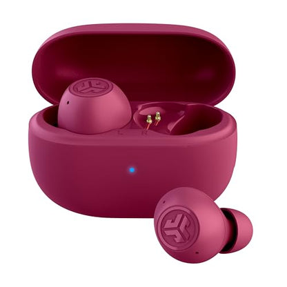 JLab Go Pop ANC EBGOANCFUC50WEB True Wireless Earbuds with Charging Case, Fuchsia, 10mm Drivers, Bluetooth 5.0, Active Noise Cancellation