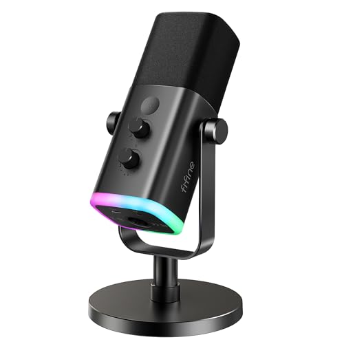 FIFINE Desktop Microphone AM8 Dynamic USB/XLR 50Hz-16KHz 1 Channel Microphone