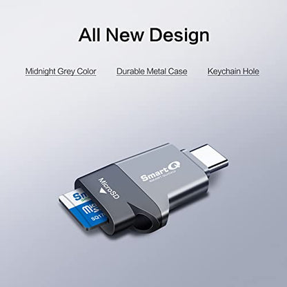 SmartQ 1.35" x 0.87" C352 MicroSD Card Reader with USB 3.0 Type C Connectivity - Supports MicroSD, microSDHC, microSDXC
