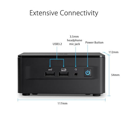 ASUS NUC 13 Pro Mini PC, Intel Core i7-1360P, 4K Resolution, Dual HDMI, Thunderbolt 4, 64GB RAM, SSD