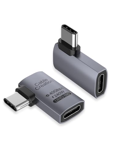 CableCreation 2 Pack CC1294-2 USB Type C Male to Female Adapter 240 Watts 40Gbps