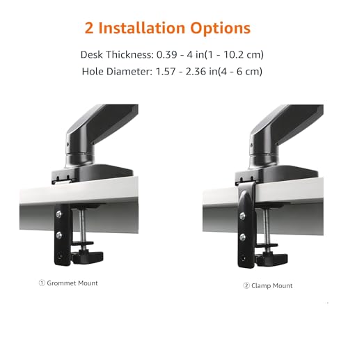 Amazon Basics 15-27 inch Gas Spring Monitor Arm DS-MADSBE Tabletop Mount, Swivel