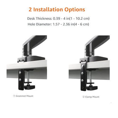 Amazon Basics 15-27 inch Gas Spring Monitor Arm DS-MADSBE Tabletop Mount, Swivel