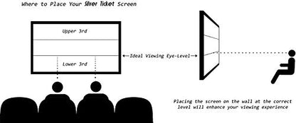 Silver Ticket Products 120" STR-169120 16:9 Projection Screen, White Surface, 1.1 Gain, Manual Operation, Aluminum Frame, Wall Mount