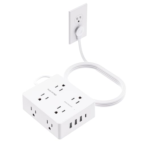 Olcorife 8-Outlet Power Strip with 4 USB Ports and 10 ft Cord