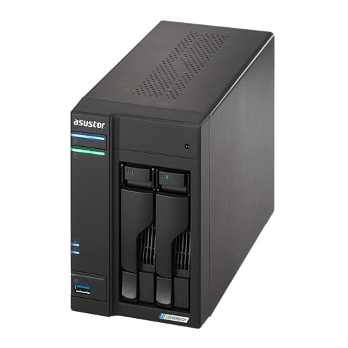 Asustor AS6702T v2 2 Bay NAS, 4GB DDR4 RAM, Intel Quad-Core, 5GbE Ethernet, HDMI, USB