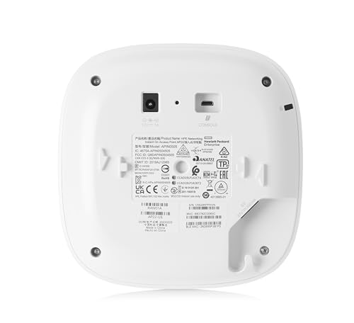 Hewlett Packard Enterprise Indoor Access Point AP22 Dual-Band 802.11ax Wi-Fi 6 Long Range Wireless Router | 1200 Mbps Data Transfer Rate | Model R4W01A | Not Power Adaptor Included