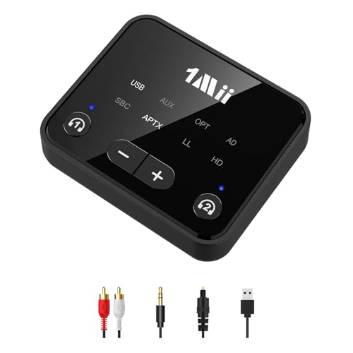 1Mii B06T6 Bluetooth Transmitter Long Range 100ft Optical/USB/AUX/RCA Audio Inputs