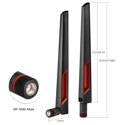 Superbat 2-Piece AU0008ANSP 50 Ohm WiFi Antenna 300 Feet Range RP-SMA Male