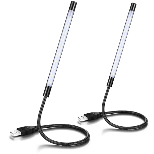 Tujoe 2 Count SEW0943 USB LED Light 4.5W Touch Control Dimmable Adjustable Black