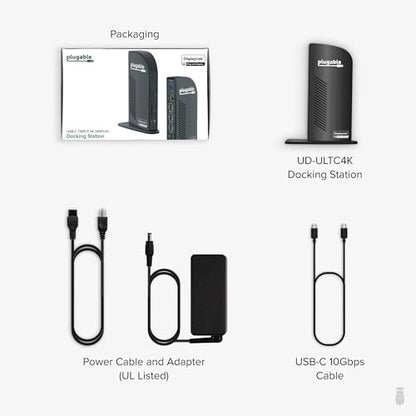 Plugable 13-Port USB-C Docking Station UD-ULTC4K | 4K Triple Monitor | 100W Power Delivery