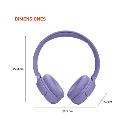 JBL On-Ear Headphones JBLT520BTPURAM Bluetooth 5.3 Wireless Audio 20Hz-20000Hz 57Hours Battery Life