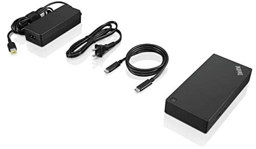 Lenovo 11.2" x 8.3" x 1.7" USB-C Docking Station (40AS0090US) - 60W Power Delivery - Black