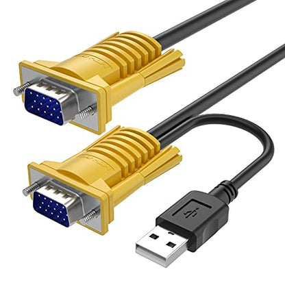 MT-VIKI 6ft KV18-2 USB VGA KVM Cable Connector Male-to-Male Data Transfer Indoor