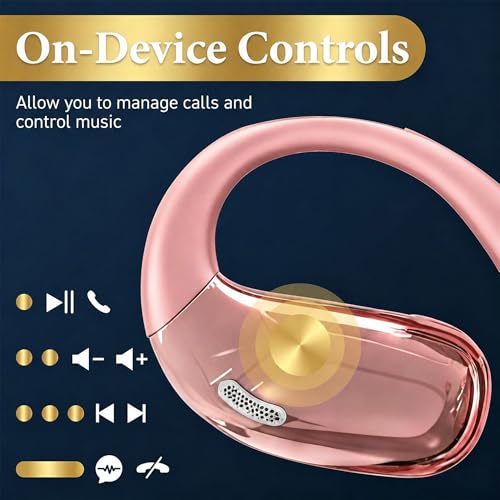 Tuemvia FWC-LYEJ-R Wireless Open Ear Headphones Bluetooth 5.0 - Sweat Resistant - Rose Gold