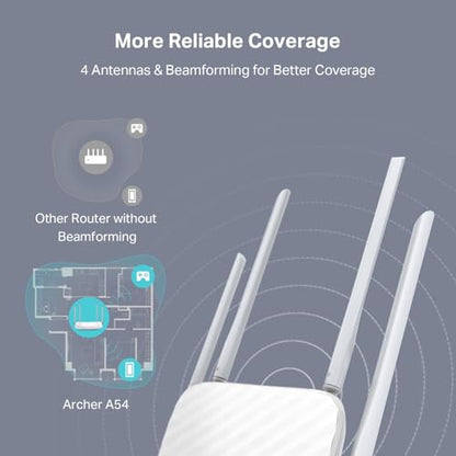 TP-Link Archer A54 AC1200 WiFi Router Dual-Band Wireless Connectivity TCP/IP Parental Control Access Point Mode 4-port Additional Features