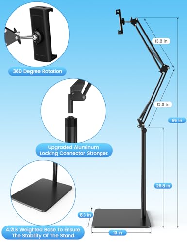Ulela 4.7-12.9" SJJ-1 Tower Floor Stand for Tablets and Phones