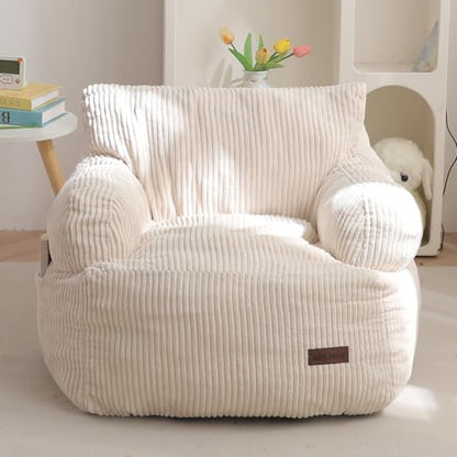MAXYOYO Kids Bean Bag Chair, Model K01-BE, Beige