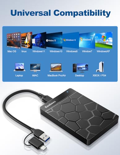 Kosbees 500 GB External Hard Drive Model 595048 USB 3.0 External Storage