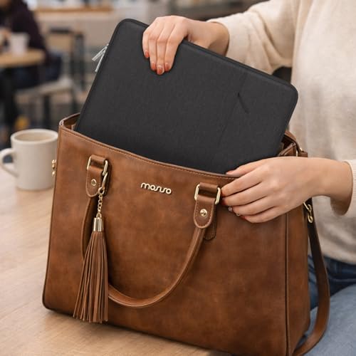 MOSISO 13.3 inch MO-13-Polyester-Vertical-Sleeve-Black Laptop Sleeve