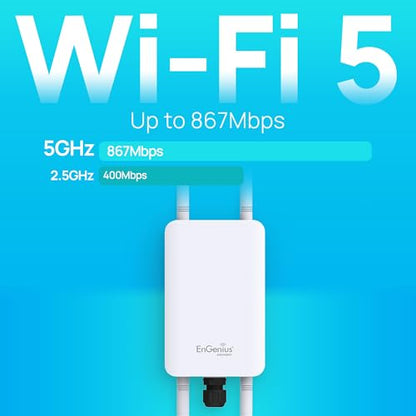 EnGenius ENH1350EXT Outdoor Wireless Access Point, 5GHz, 802.11ac Dual-Band, IP67, MU-MIMO