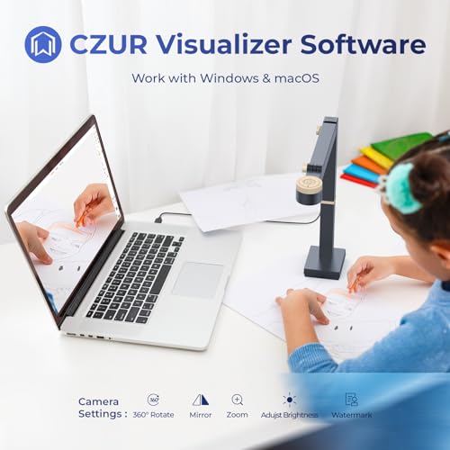 CZUR Fancy S Pro 12MP USB Document Camera, 1080p, 60FPS, Auto Focus, Document Scanner
