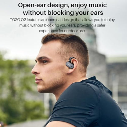 TOZO O2 T13187 Wireless Earbuds Bluetooth 5.3 Open Ear 42 Hours Playtime Noise Cancellation Black