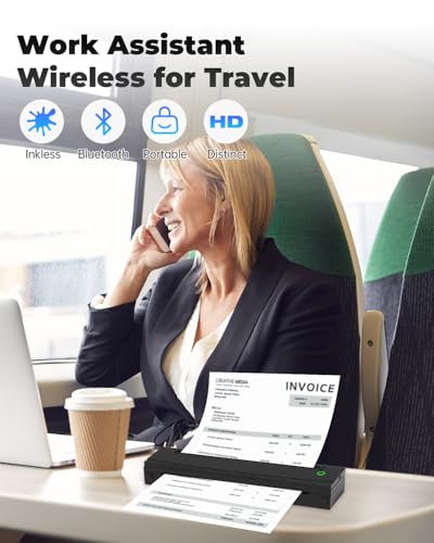 NDYIN Portable Thermal Printer D80 Monochrome 203 dpi