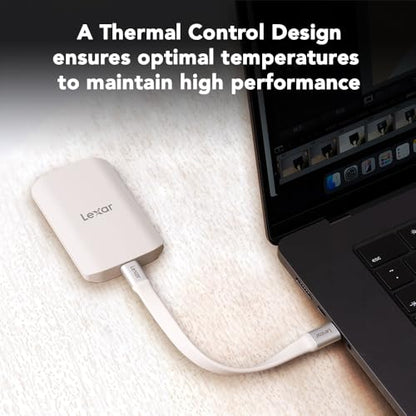 Lexar 1TB External Solid State Drive, USB-C, Drop Resistant, Dust Resistant, Water Resistant, Compact
