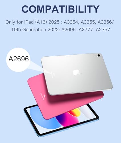 Harvopu iPad Case with Keyboard A2696/A2757/A2777 2022 10.9 Inches 11th Gen 2025 Model Soft Leather Modern Design