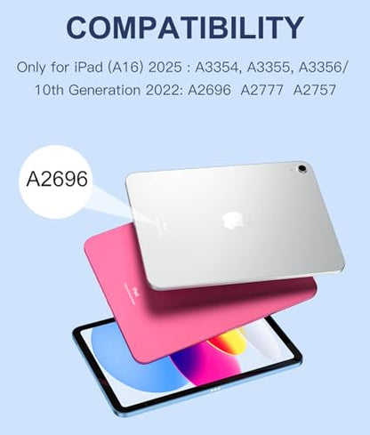 Harvopu iPad Case with Keyboard A2696/A2757/A2777 2022 10.9 Inches 11th Gen 2025 Model Soft Leather Modern Design