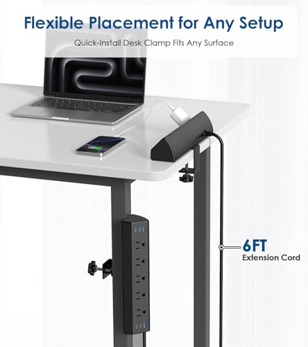 Jgstkcity Desk Clamp Power Strip USB C, 125V Voltage, 12A Maximum Current, 5 Outlets, 4 USB Ports