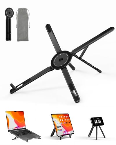Viozon Portable Laptop Stand e05s Adjustable Aluminum Computer Riser Black
