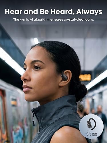 Soundcore A3878 Open-Ear Headphones Bluetooth 5.4, IP55 Water Resistance, 21 Hours Playtime, Adjustable Ear Hooks