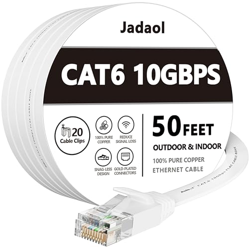 Jadaol 50ft Cat 6 Ethernet Cable Model #Ethernet Cable-15m-White-ML-UAE