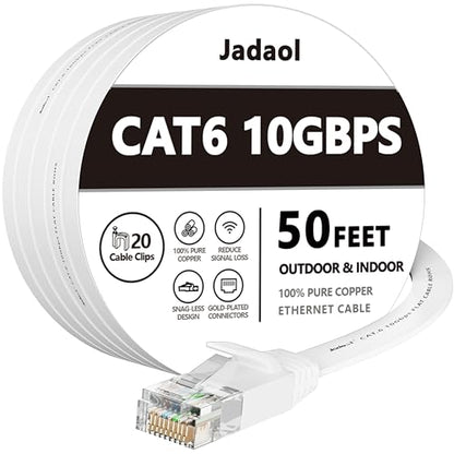 Jadaol 50ft Cat 6 Ethernet Cable Model #Ethernet Cable-15m-White-ML-UAE