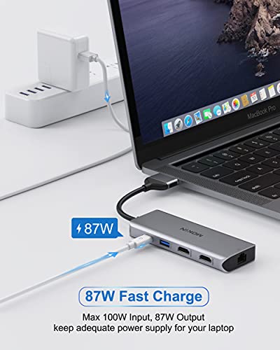 MOKiN 9 Port USB-C Hub HDMI Adapter - Model MOUC0306 - Mac OS 10.14, Dual Monitor, 5Gbps