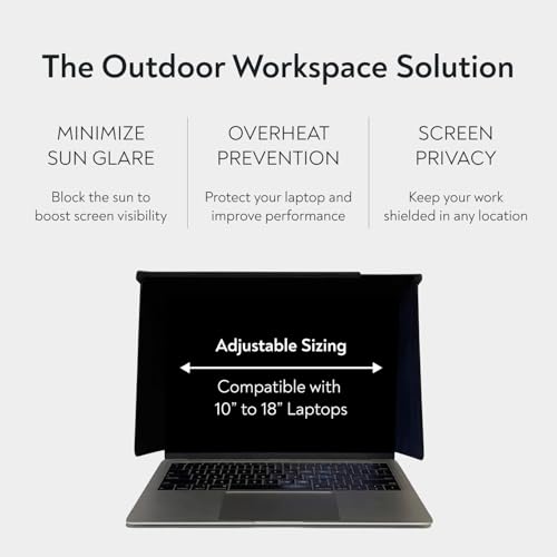 VIZOR Pro 10-Inch Laptop Sun Shield Anti-Glare Matte Black